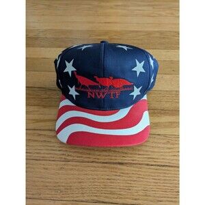 NWTF Patriotic Hat Mens Red White Blue Stars n Stripes Flag Logo Turkey Hunt Cap